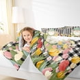 thumbnail image 4 of Homewish Cute Gnome Bedding Comforter Set,Colorful Flower Tulip Twin Comforter Sets,White Black Classic Checkered Bedding Set For Girls Kids,Luxury Bedroom Decor Reversible,2pcs, 4 of 8