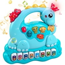 Baby Piano Toy 6 to 12 Months Infant Toys Dinosaur Light Up Music Baby Toys with Animal Sounds Early Learning Educational Piano Keyboard for 1 Year Old Boys Girls Gift
