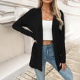 thumbnail image 4 of VBVC Women's Lightweight Open Front Cardigan, Casual Fall Winter Cover Up For Women, Ladies' Drapey Soft Long Sleeve Top With Pockets, Black , S-2XL, 4 of 7