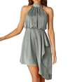 thumbnail image 1 of Women‘s Summer Dresses Plus Size Halter Neck Satin Strap Irregular Hanging Neck Dress Female Holiday Loose Beach Cover Up Robe, 1 of 7