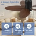 thumbnail image 3 of Phorus 42 in Ceiling Fan with Light and Remote, Low Profile 5 Palm Leaf Blades Fan for Bedroom and Living Room, Brown, 3 of 7