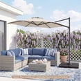 thumbnail image 3 of Costway 10 FT Patio Cantilever Umbrella with 360° Rotation, Air Vent, Cross Base Included Beige, 3 of 10