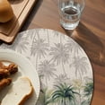 thumbnail image 3 of Summer Tropical Leaves Round 13 Inch Placemats Set of 2, Green Palm Trees Botanical HeatResistant Non Slip Place Mats for Dining Table, Wipeable Braided Kitchen Table Mats for Housewarming, 3 of 9