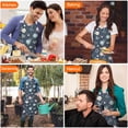thumbnail image 4 of Pioneer Flower Floral Print Pattern Apron for Women and Men, Cotton Linen Waterproof with Pockets, Adjustable, 33x27 Inch for Kitchen, Gardening, BBQ, Salon, 4 of 6