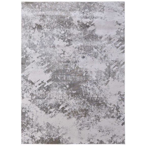 Feizy Waldor Modern Abstract, Gray/Silver/Taupe, 1' 8" x 2' 10" Accent Rug, Easy Care Stain Resistant Fade Resistant, Area Rug for Living Room and Bedroom