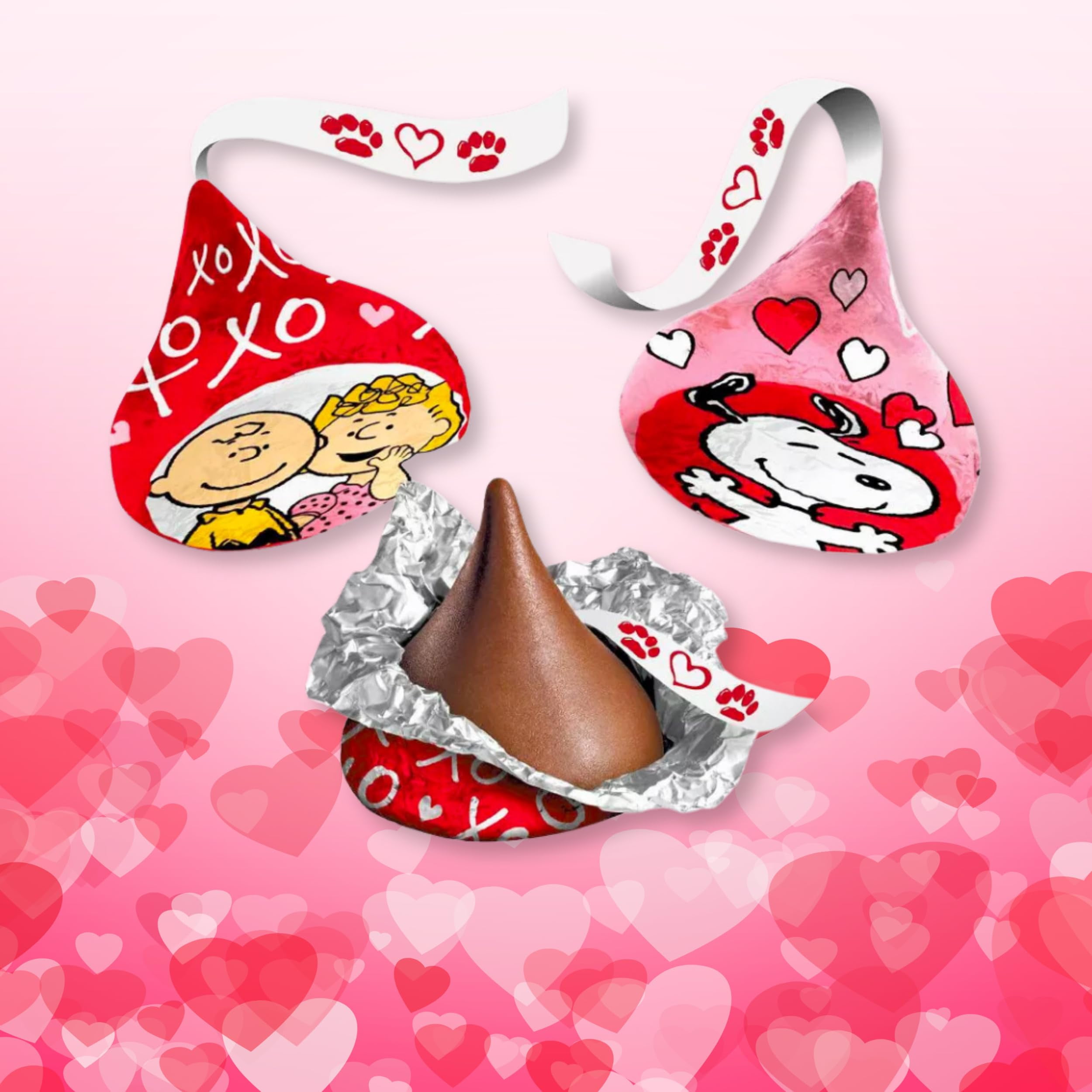 Valentineâ€™s Day HERSHYS Kisses Snoopy, Milk Chocolate 2 Pound Bulk Bag, Romantic Gift, Individually Wrapped