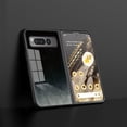 thumbnail image 2 of Compatible with Google Pixel Fold Case,Cute Starry Sky Patterned  Fashionable Tempered Glass Back with Soft Silicone Bumper Lightweight Protective Phone Case,Starry Sky, 2 of 7