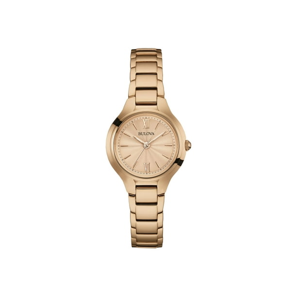 Bulova Classic Wristwatch quartz analog stainless steel rose gold rose gold Walmart