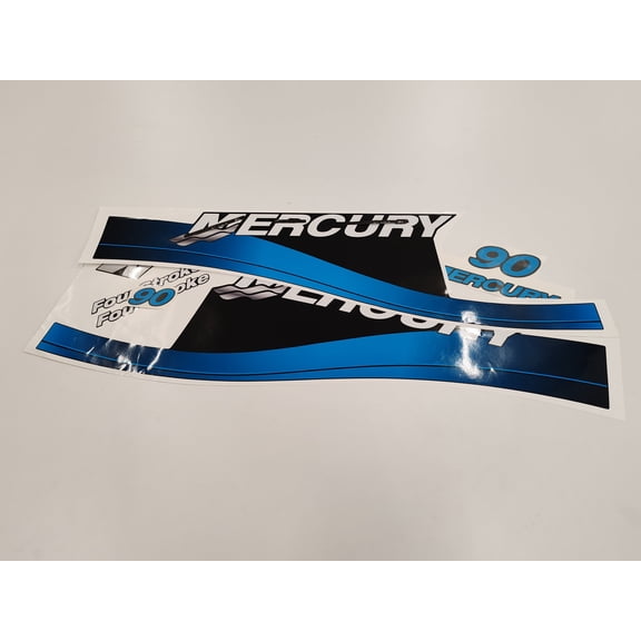 411 Decals Aftermarket Replacement for 90 Four Stroke (1999-2004) Blue Outboard Decal (Sticker) Set