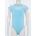 thumbnail image 3 of TTAO Ballet Leotards for Girls Dance Jersey Top Ballerina Floral Lace Cap Sleeve Button-Crotch Gymnastics Bodysuit Light Blue 2-3, 3 of 7