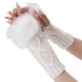 thumbnail image 3 of gants Courts En Laine Gris-losange Pour Femmes, Fausses Manches, Tricots, Couvre-bras Chauds Sans Doigts, Automne Et Hiver, 3 of 4