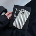 thumbnail image 4 of Water Ripple Curly Wave for iPhone 13 Case for iPhone 14 Case,Soft Slim Water Ripple Pattern Electroplated Finish iPhone 13 / iPhone 14 Phone Case, Silver, 4 of 12