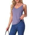 thumbnail image 4 of Camisetas sin mangas de mujer INSPIRE CHIC, pijamas de capa base, tirantes de espagueti, tops de tanque de sueño en V, color púrpura, 4 of 6