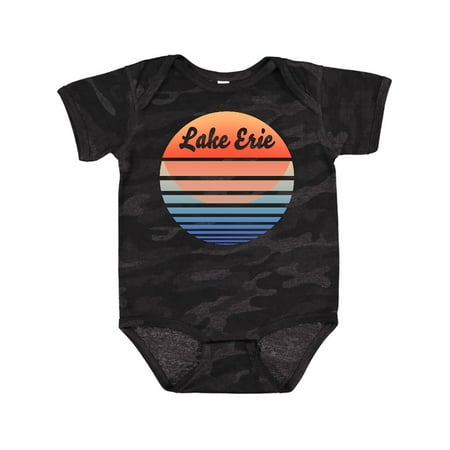 

Inktastic Lake Erie Retro Sunset Gift Baby Boy or Baby Girl Bodysuit