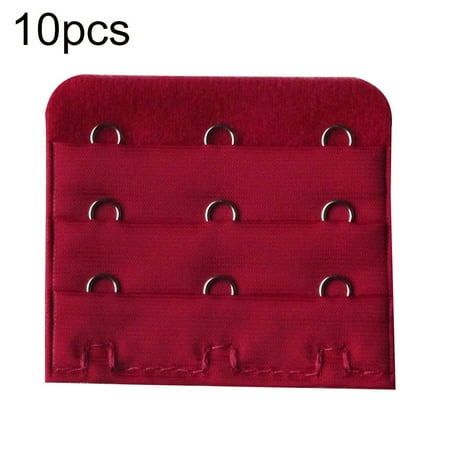 

10Pcs 3-Row 3-Hook Universal Women Bra Extender Clasp Strap Extension Band Set