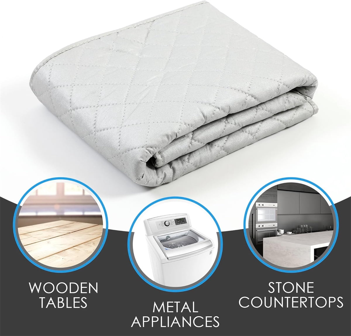 Tutuviw Premium Ironing Mat Silicone Ironing Board Table Top Quilted Insulating Pad Foldable Ironing Pad for Steam Pressing on Bed Washer Dryer,Silicone Slip Resistant Iron Rest for Hot Iron