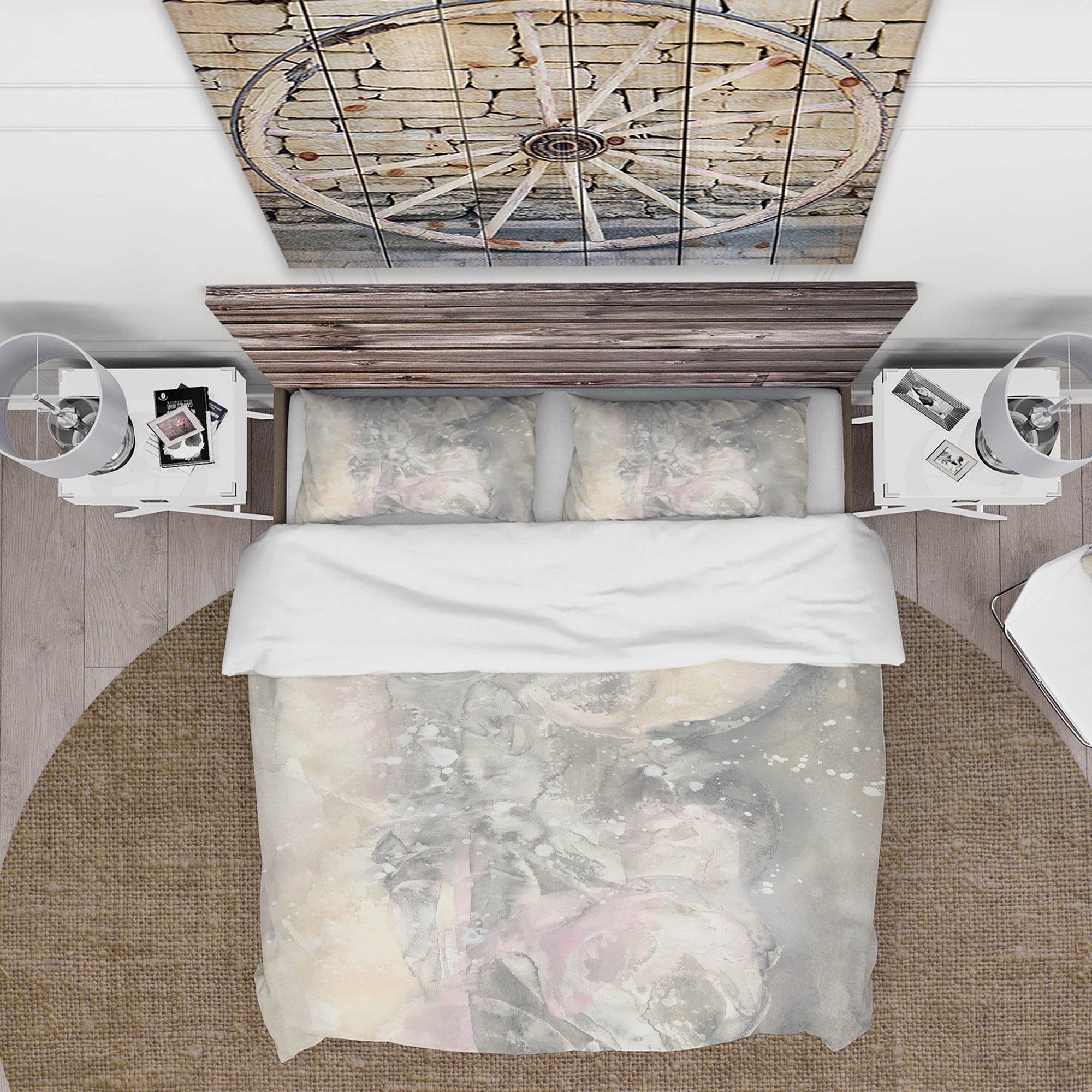 Designart 'Watercolor Snowflakes I' Cottage Duvet Cover Set