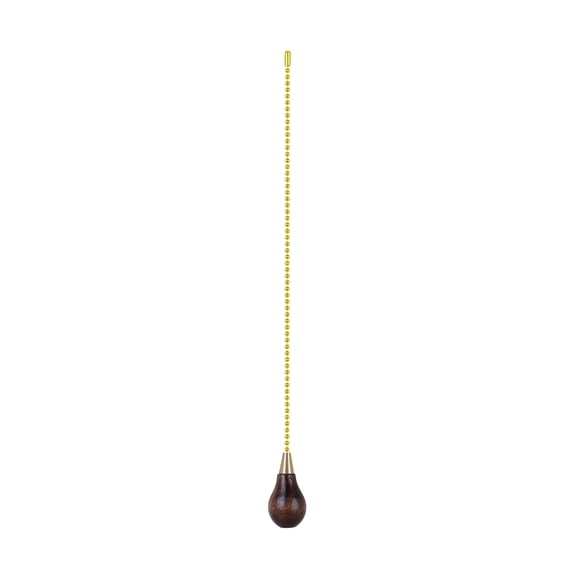Aspen Creative 20501-11, 12" Walnut Finish Wooden Knob Pull Chain with Metal Top in Polished Brass