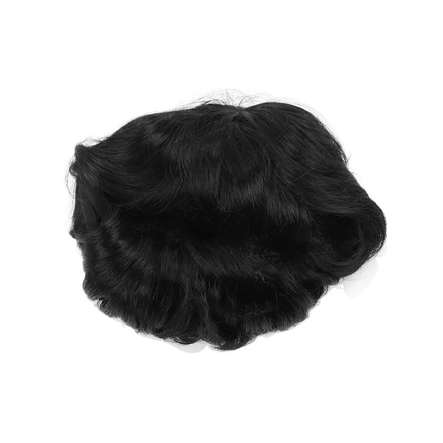 Peluca Peluca Corta Para Hombres Textura Esponjosa Natural Buena Transpirabilidad Cómoda Peluca De Pelo Negro Real De Moda