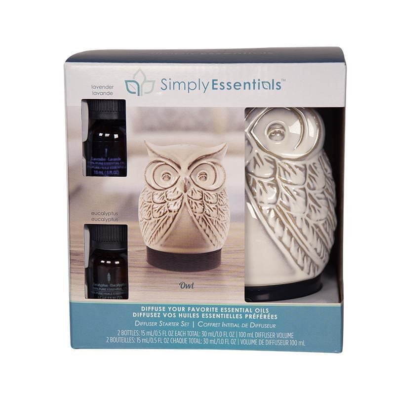 Simply Essential Diffuser Set - Owl, Cool Misting Diffuser & Oils