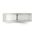 thumbnail image 4 of 925 Sterling Silver 6mm Rope Edge Size 11 Wedding Band Ring Classic Flat Milgrain, 4 of 9