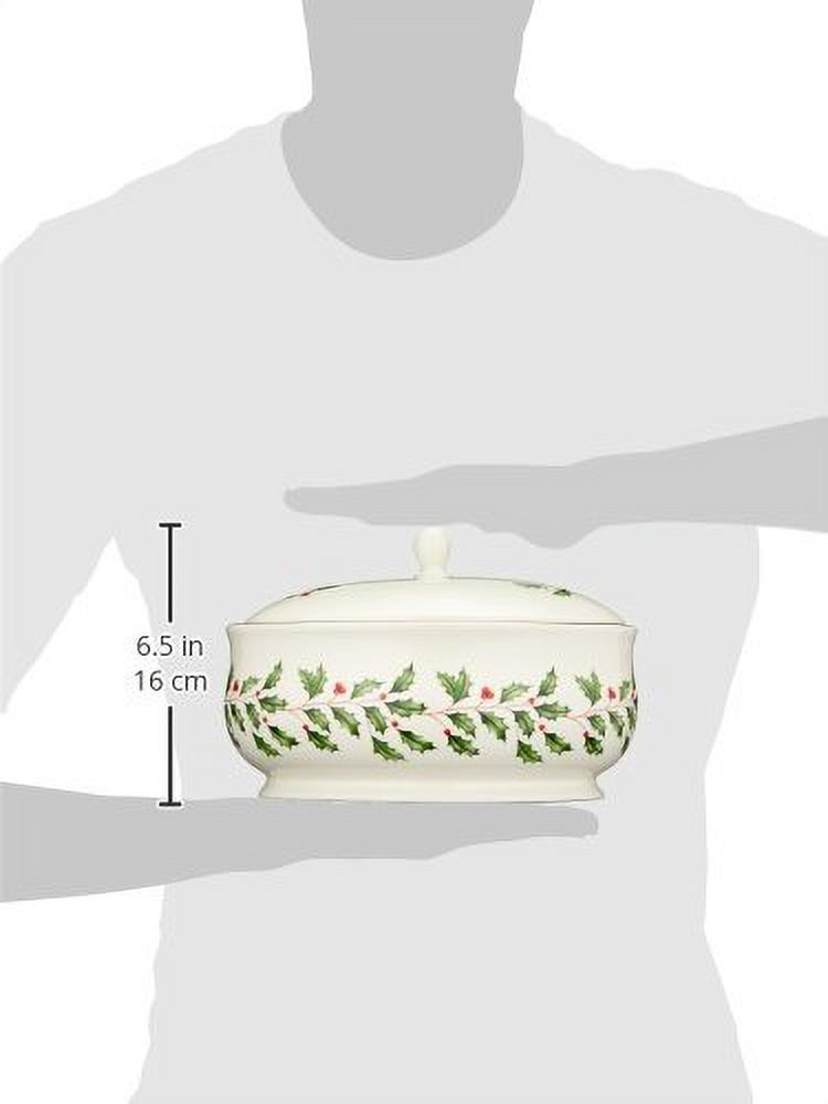 Lenox Holiday Bakeware 32 oz Covered Casserole Dish Christmas Holly Pattern  XUC