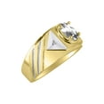 thumbnail image 4 of RYLOS Mens Rings Yellow Gold Plated Silver Rings Classic Designer Style 8X6MM Oval Gemstone & Genuine Diamond Ring  White Topaz Birthstone Rings For Men Men's Rings, Silver Rings, Size 8,9,10,11,12,13, 4 of 7