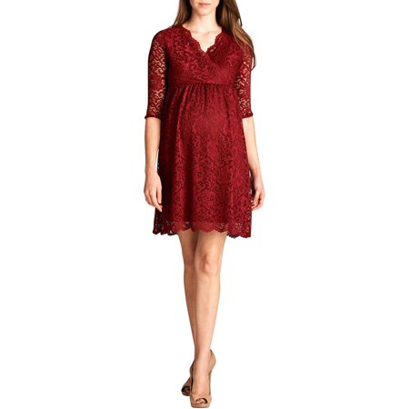 Mommylicious Maternity Scalloped Lace Formal Maternity Dress
