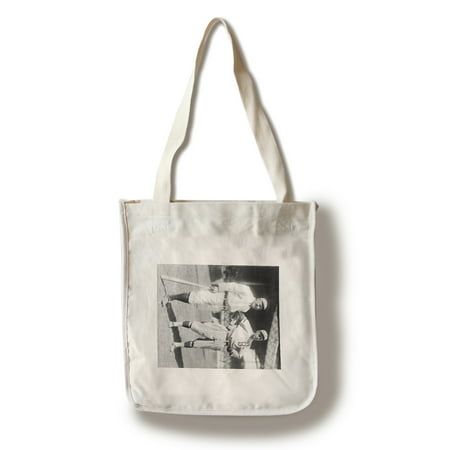 Brooklyn Dodgers Photo - Hans Lobert, NY Giants; Joe Schultz Brooklyn Dodgers, Baseball Photo (100% Cotton Tote Bag - Reusable)