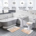 thumbnail image 5 of Wildflower Leaf Bath Mat 3 Piece Bathroom Rug Set, Brown Floral Botanical White Watercolor Non Slip Bath Rug Contour Mat and Toilet Lid Cover, Absorbent Shower Mats Soft Bath Rugs and Mats Sets, 5 of 8