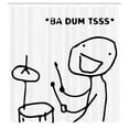 thumbnail image 3 of Ambesonne Humor Shower Curtain, Badumts Drum Meme Comics, 69"Wx84"L, Black and White, 3 of 5