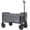 Gray, variant on GDF Studio All-in-One Folding 4-Wheel Trolley, Convertible Bench Seat and Pet Tether, Heavy-Duty Capacity, Purple