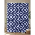 thumbnail image 4 of Fsddascl Navy Blue Morocco Shower Curtain Set - Long 72" x 84" Bathtub Curtain with 12 Hooks, Modern Farmhouse Geometric Textured Waterproof Fabric Stall Shower Curtains for Bathroom/Bathtub, 4 of 6
