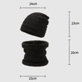 thumbnail image 6 of 2 Pcs/Set Men Hat Scarf Set Knitted High Elasticity Anti-slip Cozy Warm Solid Color Knitted Thick Plush Winter Cycling Riding Beanie Neck Warmer Set, 6 of 8