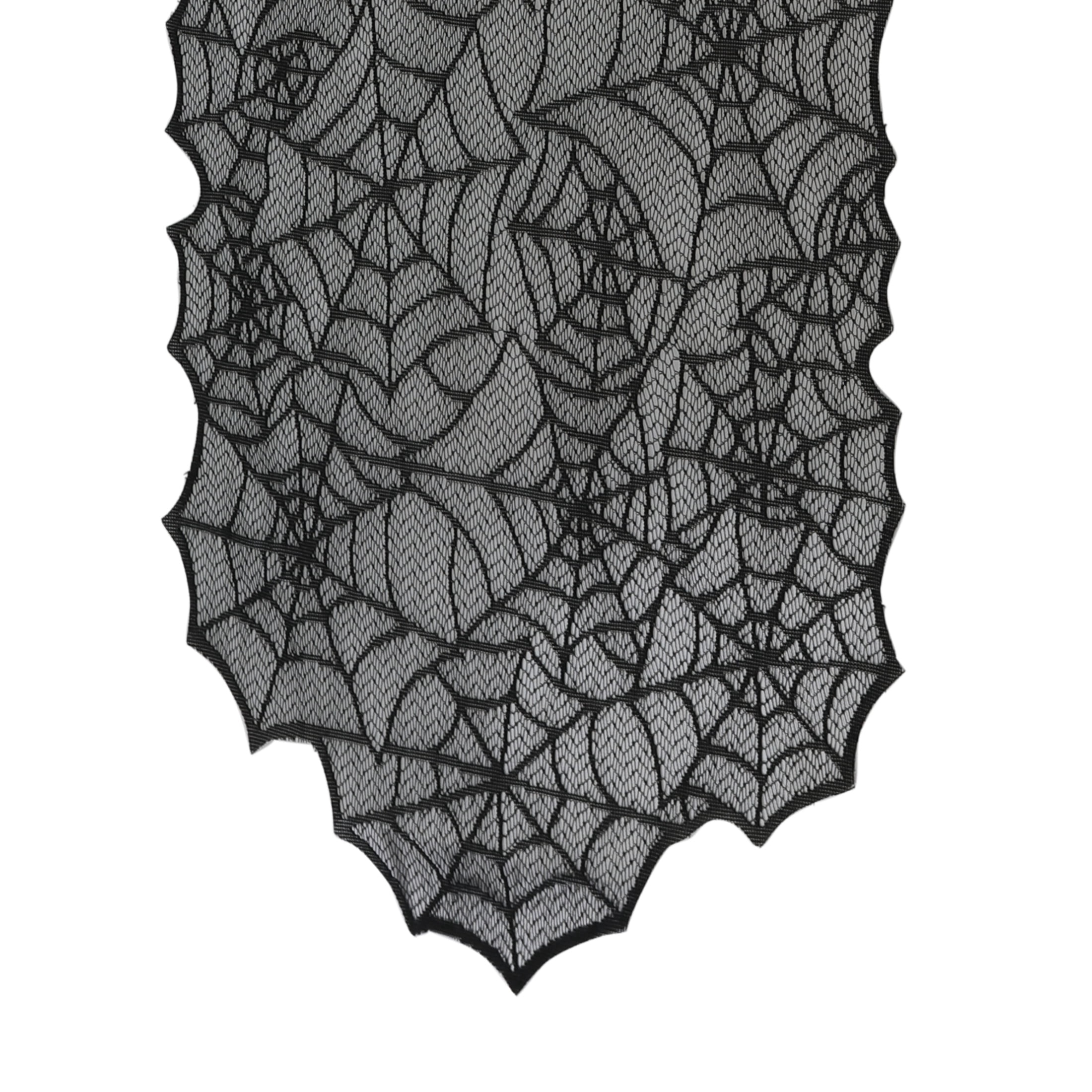 Fabric Spiderweb Table Runner, Black, 80" x 20", Halloween by Way To Celebrate