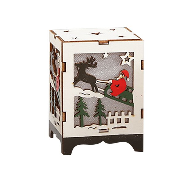 Navidad DIY adornos luminosos de madera decorativos LED noche luz artesanías de madera Wmkox8yii gf7046