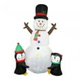 thumbnail image 2 of KLKCMS 8ft Snowman Inflatable Outdoor Christmas Inflatable Snowman with Penguins Giant Snowman Inflatable for Family Lawn US Adapter, 2 of 9