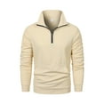 thumbnail image 3 of WTOBBY Men's Utility Zip Front Shirt Jacket Oversized Long Sleeve Top Lightweight Layering Urban Street Style Essential,Beige L, 3 of 4