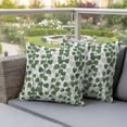 thumbnail image 4 of Green Leaves Pillow Covers 2 Pack Gradient Pastoral Leaf Watercolor Plant Country Pillowcase Waterproof Outdoor Throw Pillow Cover for Patio Garden Square Cushion 20”x20”, 4 of 9