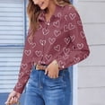 thumbnail image 4 of Xuyuer Button Down Shirts for Women Dressy Floral Printed Long Sleeve Blouse Business Casual Work Tops, 4 of 6