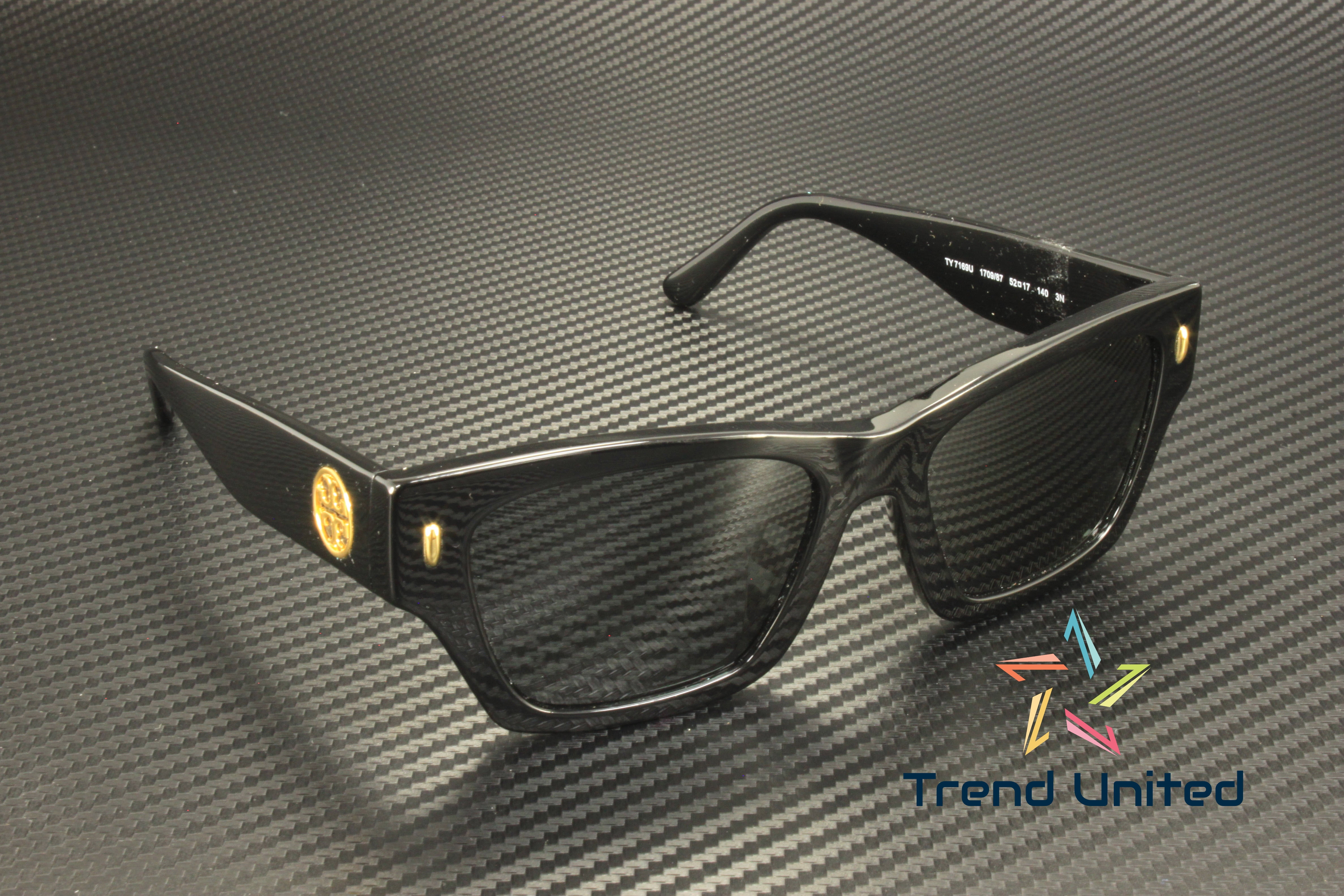 Tory Burch TY 7169U Plastic Womens Rectangle Sunglasses Black 52mm Adult