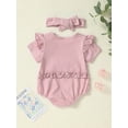 thumbnail image 4 of Bagilaanoe Newborn Baby Girl Boy Rompers Letters Print Short Sleeve Bodysuits + Headband 3M 6M 12M 18M Infant Casual One Piece Short Jumpsuit, 4 of 8