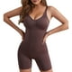 thumbnail image 1 of Faja de una pieza con cuello en V, control de barriga, cintura del muslo, adelgazante, traje moldeador de cuerpo para mujer, café XXL/XXXL, 1 of 7