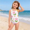 thumbnail image 5 of Grblisyd Girls Swimsuit Size 10-12 Cute Cartoon Bathing Suit Crew Neck One Piece Sporty Quick Dry Girls' Swimwear, 5 of 6