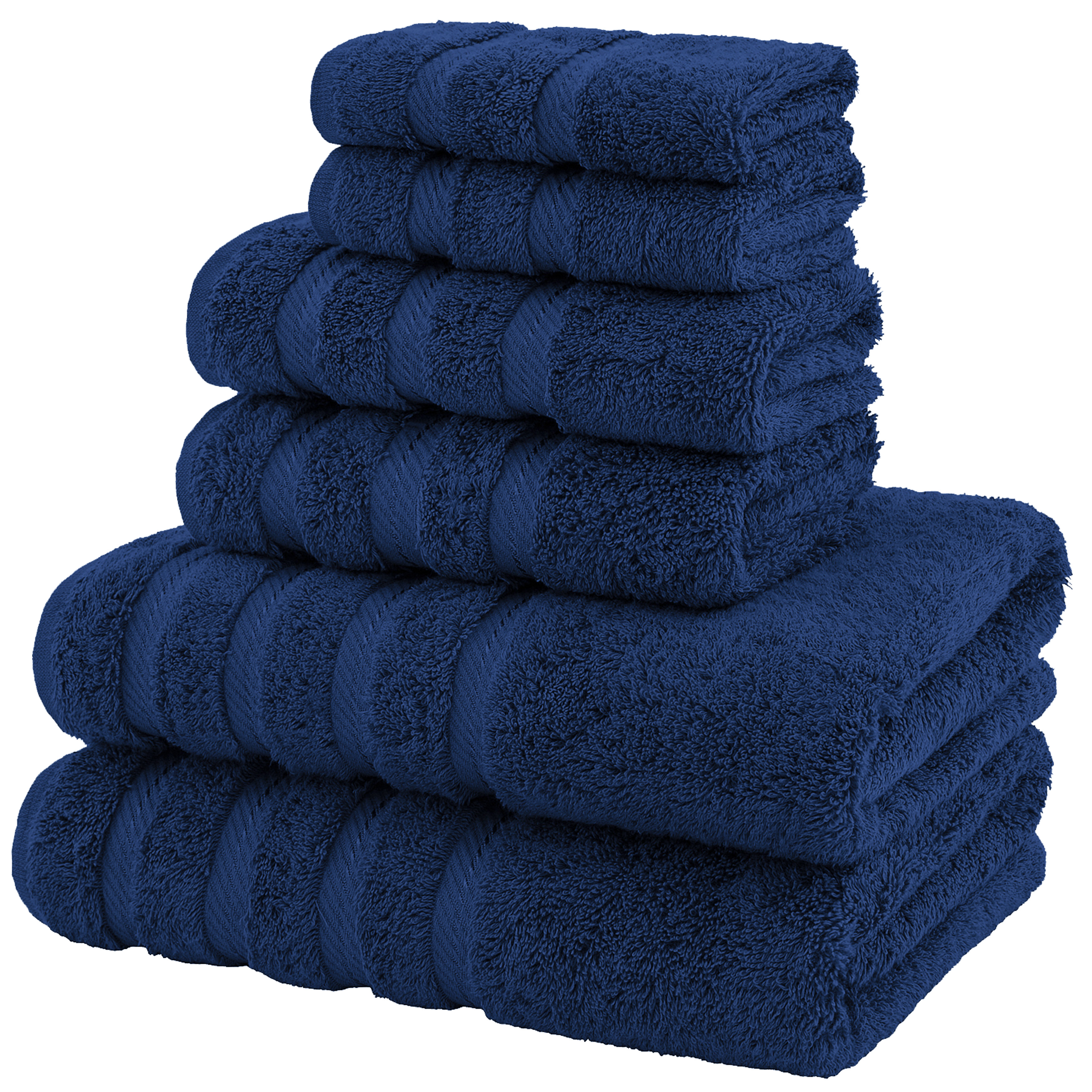 American Soft Linen Navy Blue Turkish Cotton Towel Set, 6-Piece photo 6
