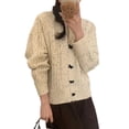 thumbnail image 5 of Chaqueta tipo suéter de punto con lazo de estilo suave de estilo coreano, diseño femenino, temperamento de nicho, cárdigan de punto suave y glutinoso para mujer, 5 of 5