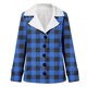 thumbnail image 3 of Pntutb Mujer Invierno Cálido Cuadros Estampado Compuesto Felpa Botón Solapa Chaqueta Abrigo Liquidación Pntutb Pntutb-458, 3 of 6