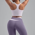 thumbnail image 3 of vdgthytj Yoga Tank Tops for Women Sleeveless Square Neck Crop Slim Fitted Color Blocking Summer Gym Workout Racerback Crop Tops, 3 of 4
