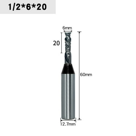 

1/2 Shank Compound Spiral Straight Router Bit CNC Trimming Slot Milling Cutter