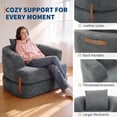 thumbnail image 3 of Memoryfield 3-in-1 Folding Sofa Bed, Memory Foam Sleeper Chair with Washable Cover, Convertible Boneless Floor Futon, Fold-Out Couch with Back Support for Living Room, Bedroom, Gray, 3 of 7